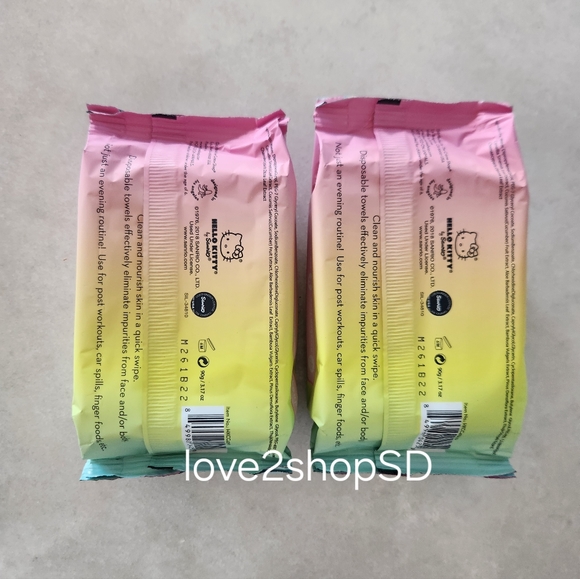 The Creme Shop x Hello Kitty Cleansing Towelettes Face Wipes Bundle of 2 NIP - Picture 2 of 3
